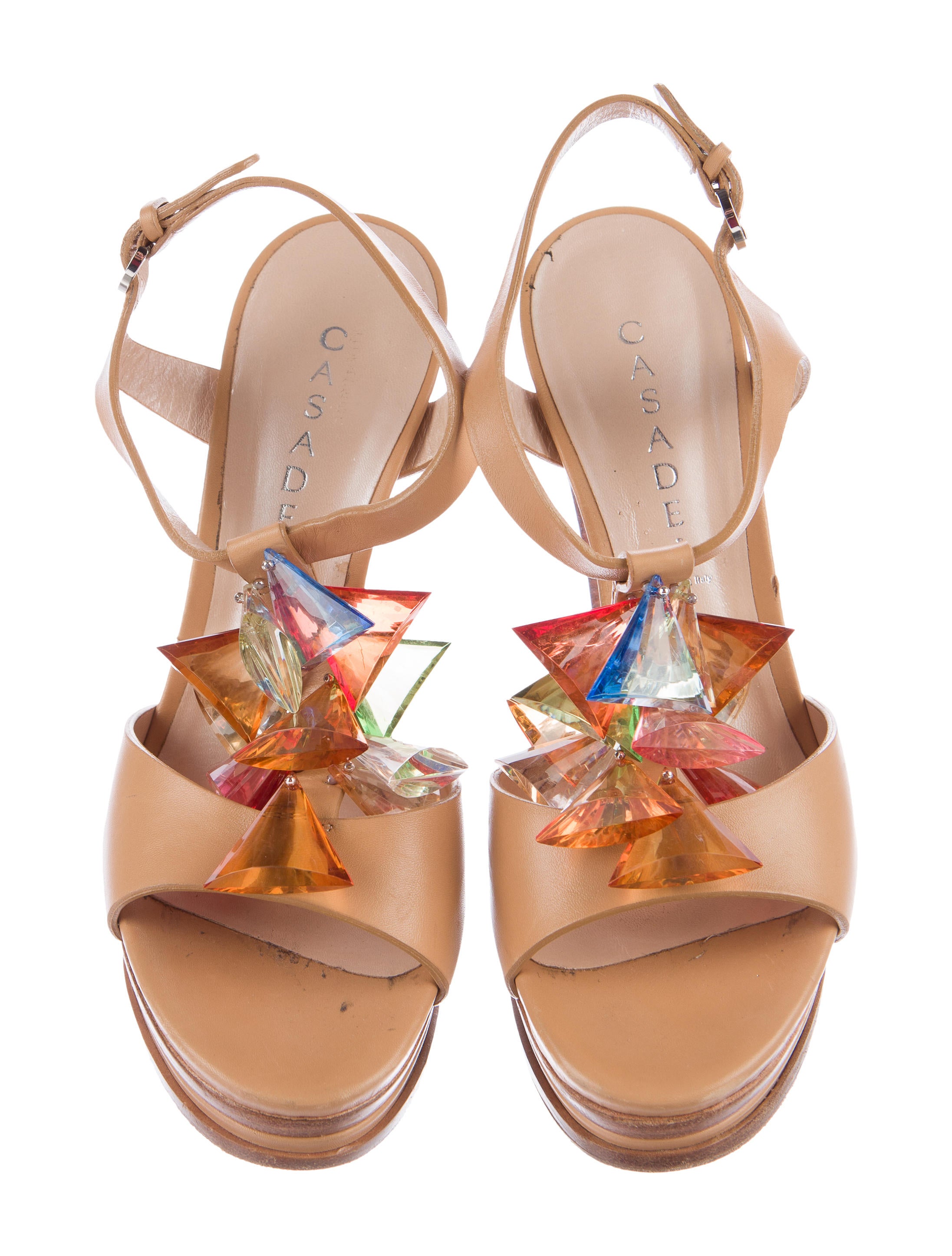Casadei Leather Platform Sandals - Shoes - CEI22814 | The RealReal