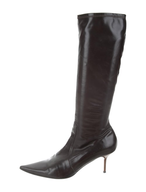Casadei Leather Knee-High Boots Brown