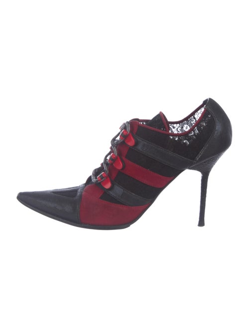 Casadei Lace Ankle Booties Black