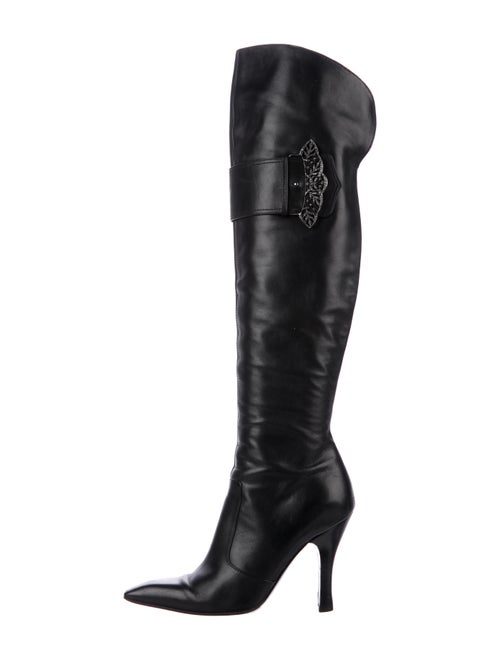 Casadei Buckle-Accented Over-The-Knee Boots Black