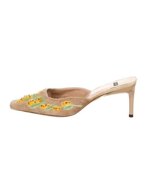 Casadei Ponyhair Printed Mules