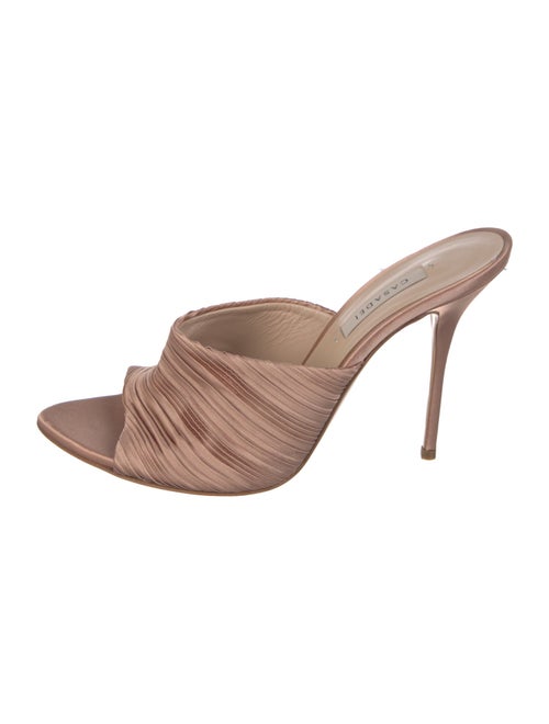 Casadei Satin Animal Print Slides