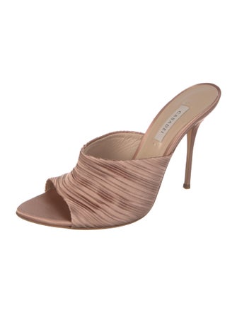 Casadei Satin Animal Print Slides