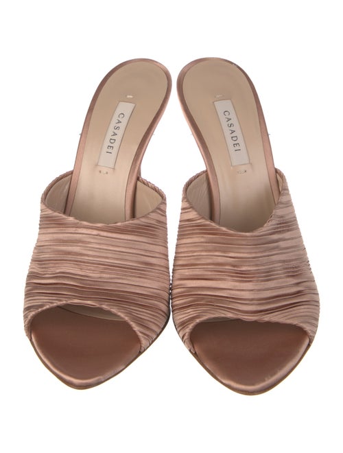 Casadei Satin Animal Print Slides