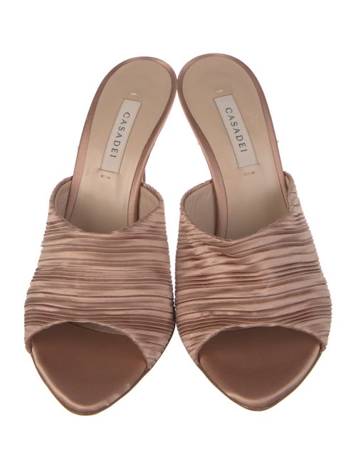 Casadei Satin Animal Print Slides