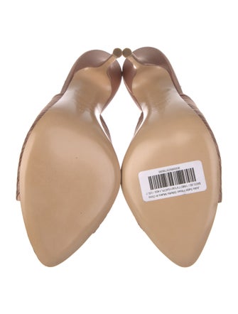 Casadei Satin Animal Print Slides