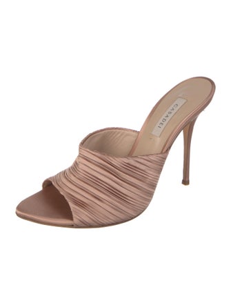 Casadei Satin Pleated Accents Slides