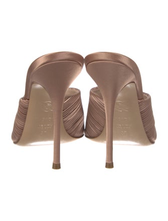 Casadei Satin Pleated Accents Slides