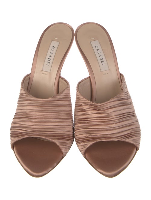 Casadei Satin Pleated Accents Slides