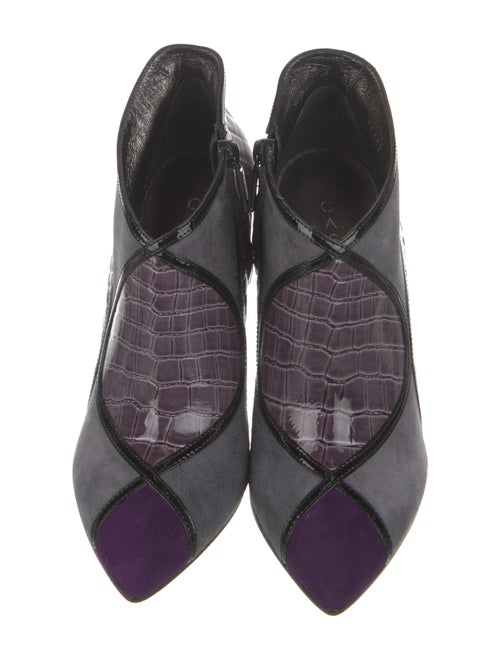 Casadei Patent Leather Animal Print Boots