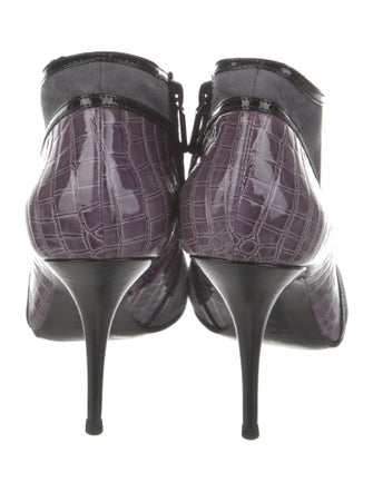 Casadei Patent Leather Animal Print Boots