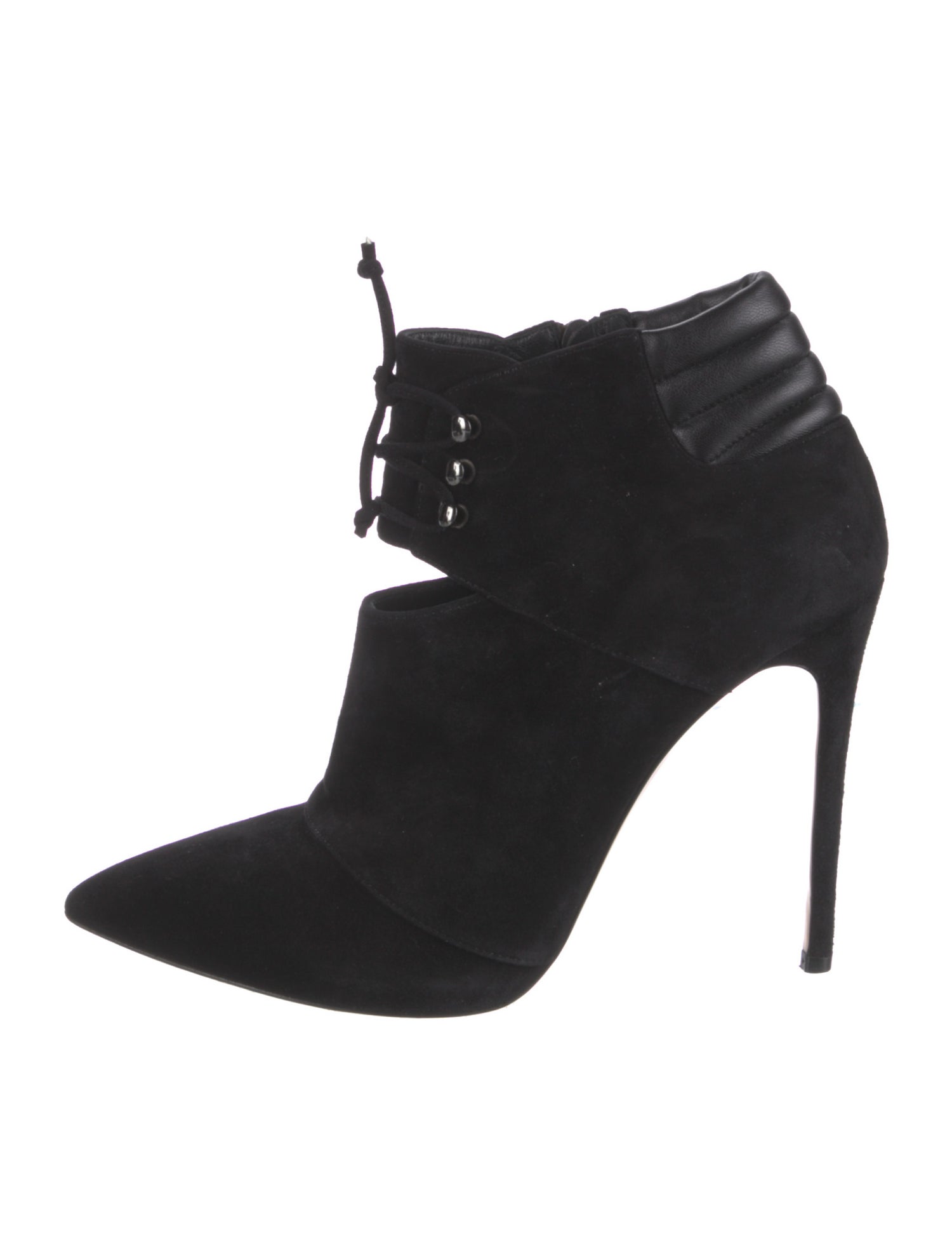 Casadei Suede Leather Trim Embellishment Lace-Up Boots