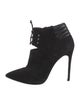 Casadei Suede Leather Trim Embellishment Lace-Up Boots