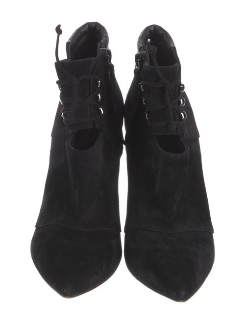 Casadei Suede Leather Trim Embellishment Lace-Up Boots