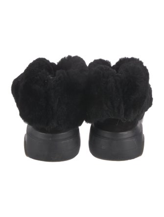 Casadei Leather Fur Trim Lace-Up Boots