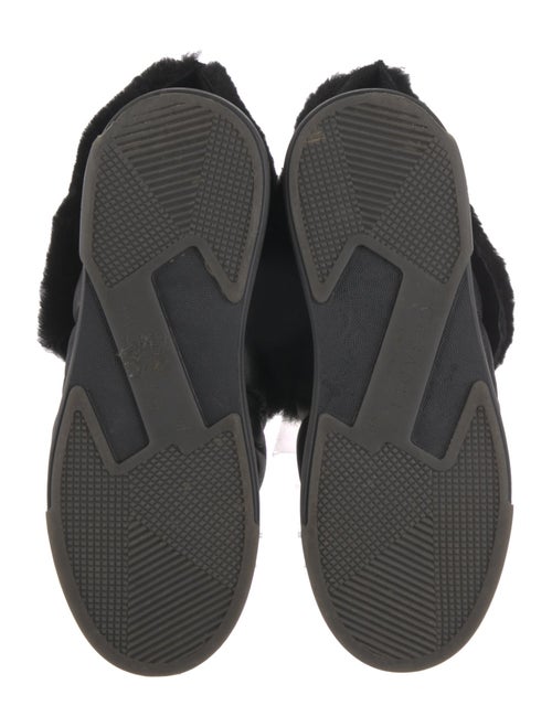 Casadei Leather Fur Trim Lace-Up Boots