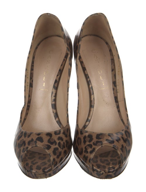 Casadei Patent Leather Animal Print Pumps