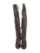Casadei Patent Leather Chain-Link Accents Boots
