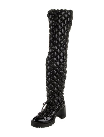 Casadei Nylon Printed Lace-Up Boots
