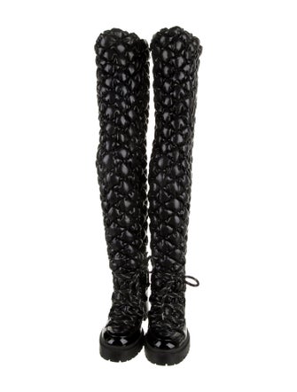 Casadei Nylon Printed Lace-Up Boots
