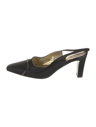 Casadei Satin Crystal Embellishments Mules