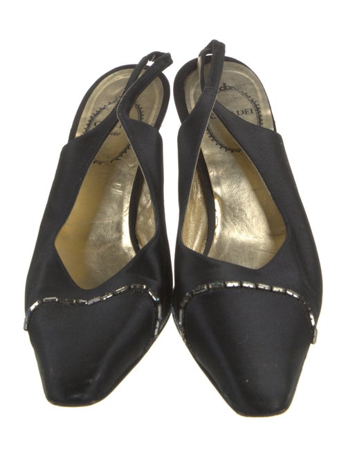 Casadei Satin Crystal Embellishments Mules