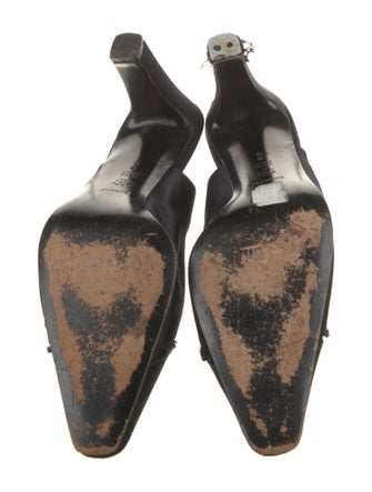 Casadei Satin Crystal Embellishments Mules