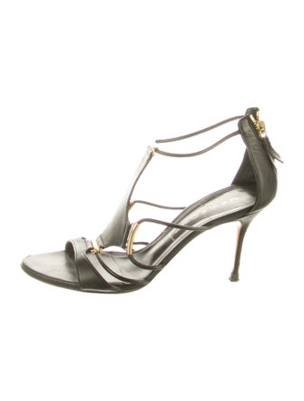 Casadei Leather T-Strap Sandals