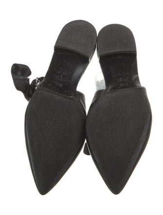 Casadei Leather Chain-Link Accents Slingback Flats