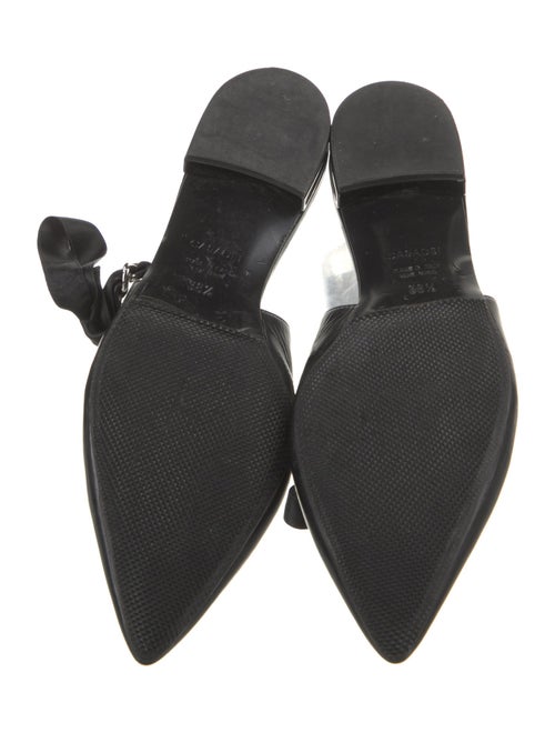 Casadei Leather Chain-Link Accents Slingback Flats