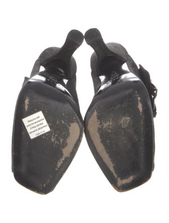 Casadei Suede Crystal Embellishments Slides