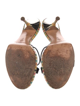 Casadei Leather Striped Slides