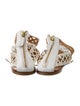 Casadei Leather Lasercut Accents T-Strap Sandals