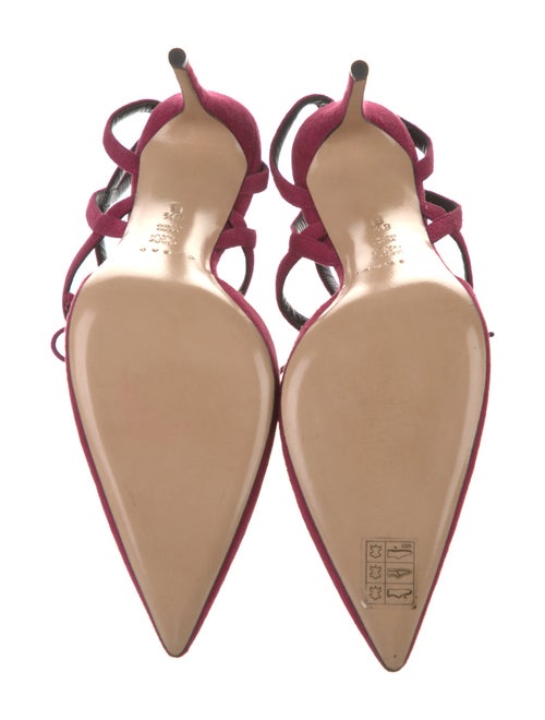 Casadei Suede Cutout Accent T-Strap Pumps