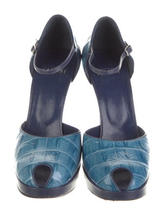 Casadei Leather Printed D'Orsay Pumps