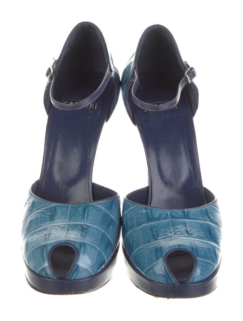 Casadei Leather Printed D'Orsay Pumps