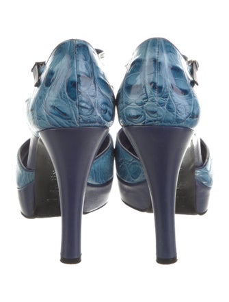 Casadei Leather Printed D'Orsay Pumps