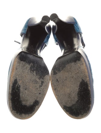 Casadei Leather Printed D'Orsay Pumps