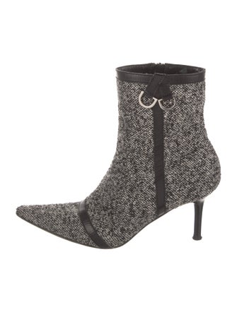 Casadei Tweed Printed Boots