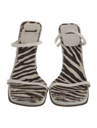 Casadei Leather Printed Slides