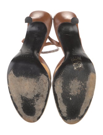 Casadei Leather Colorblock Pattern Slides