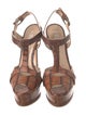Casadei Embossed Leather T-Strap Sandals