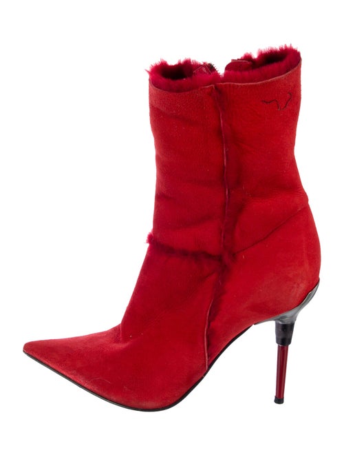 Casadei Suede Fur Trim Boots