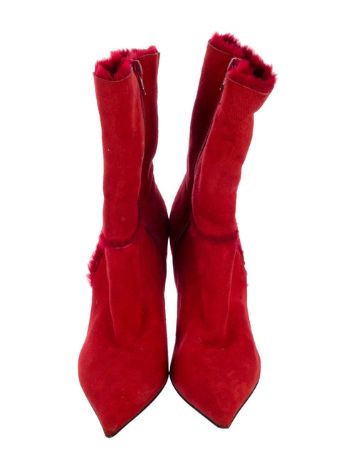 Casadei Suede Fur Trim Boots