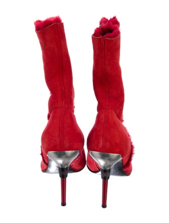 Casadei Suede Fur Trim Boots