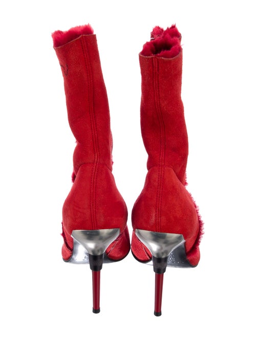 Casadei Suede Fur Trim Boots