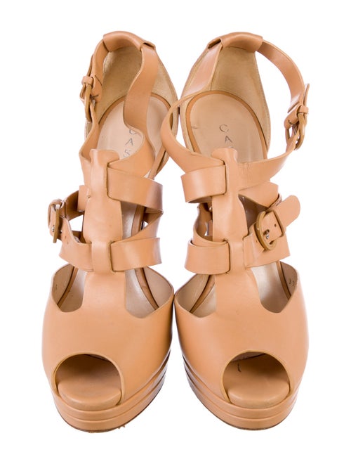 Casadei Leather T-Strap Sandals