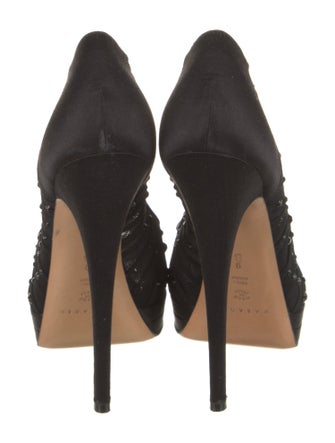 Casadei Satin Crystal Embellishments Pumps