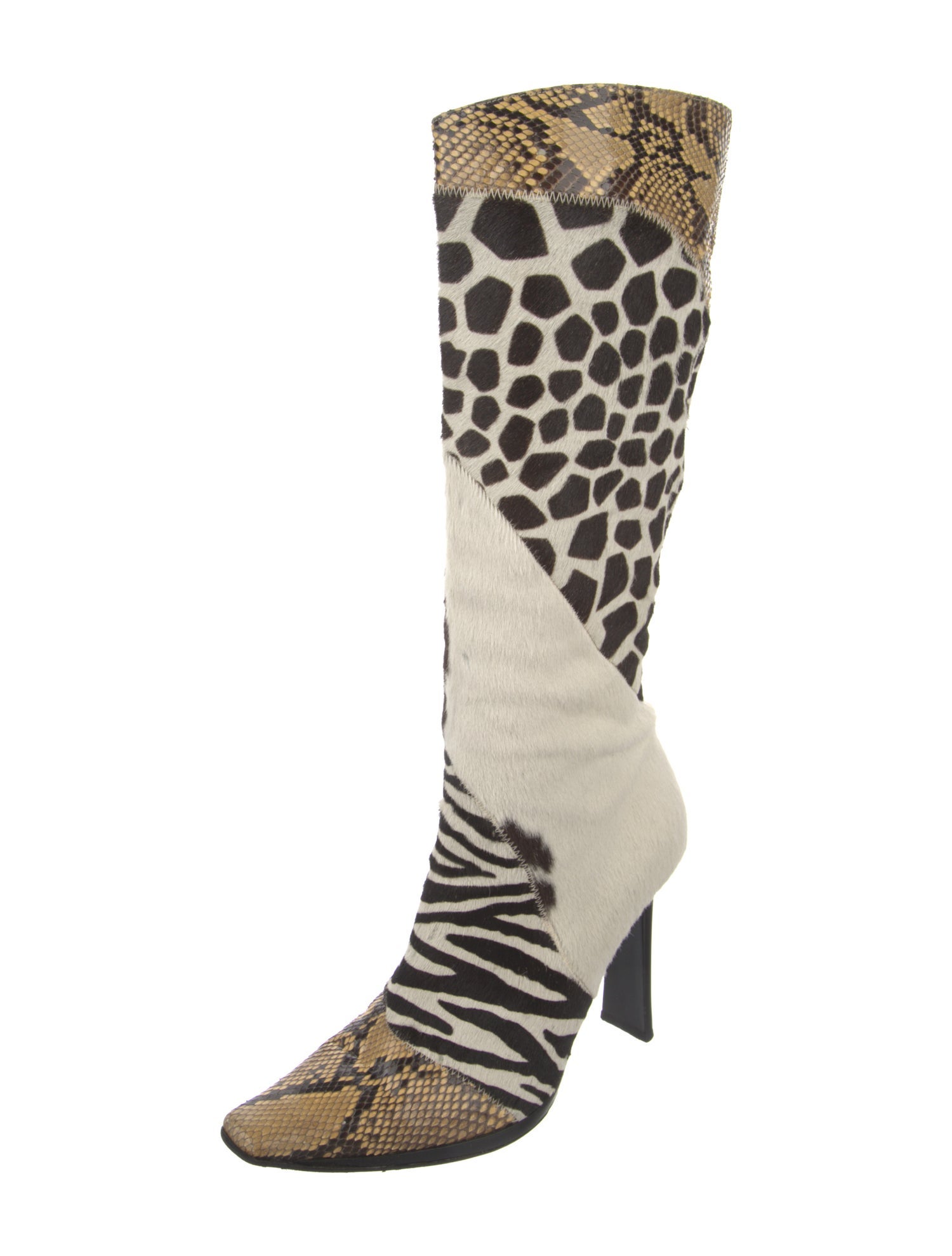 Casadei Ponyhair Animal Print Boots