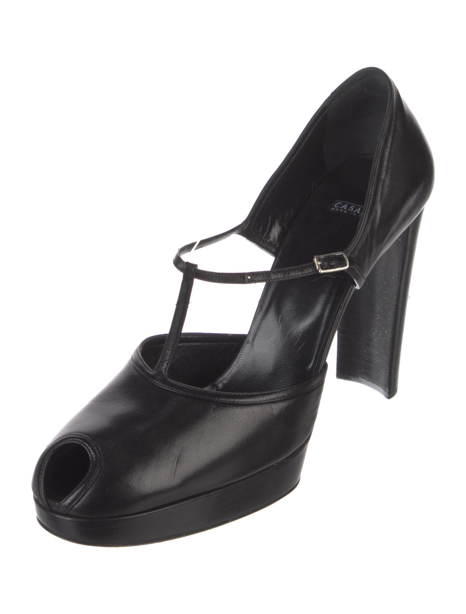 Casadei Leather T-Strap Pumps